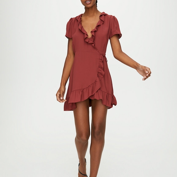 Aritzia Sunday best ruffle wrap dress - Picture 1 of 8